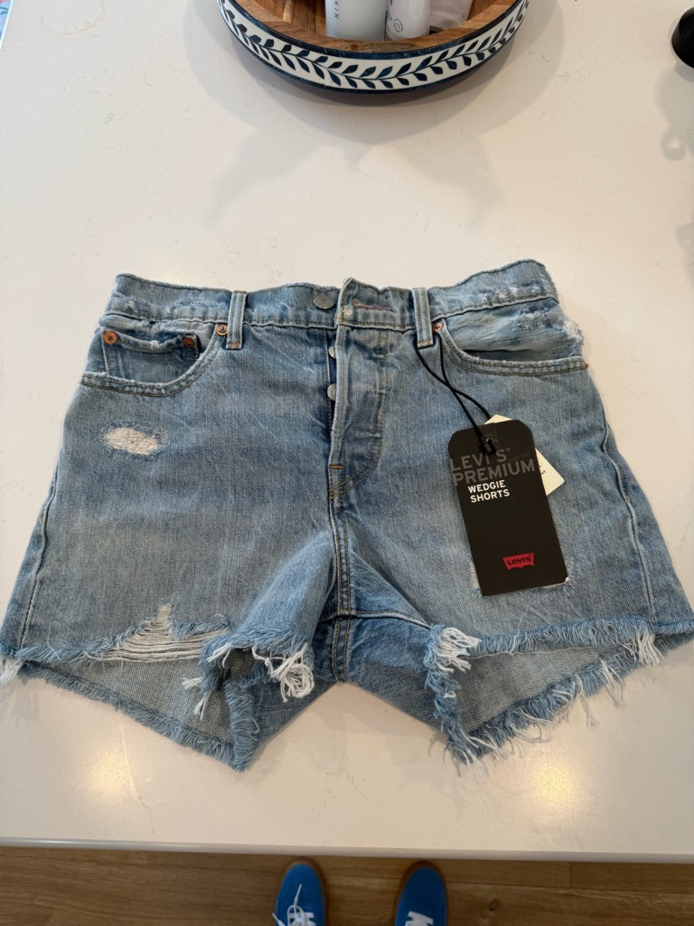 Levi's Light Blue Wedgie Jean Shorts